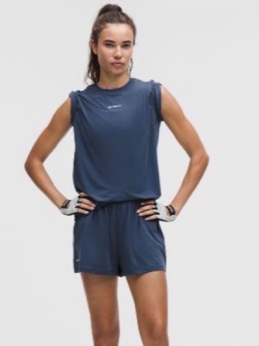 🍋 Lululemon Jersey Training Super-High-Rise Lined Short 2" | Blue Twill | XXS